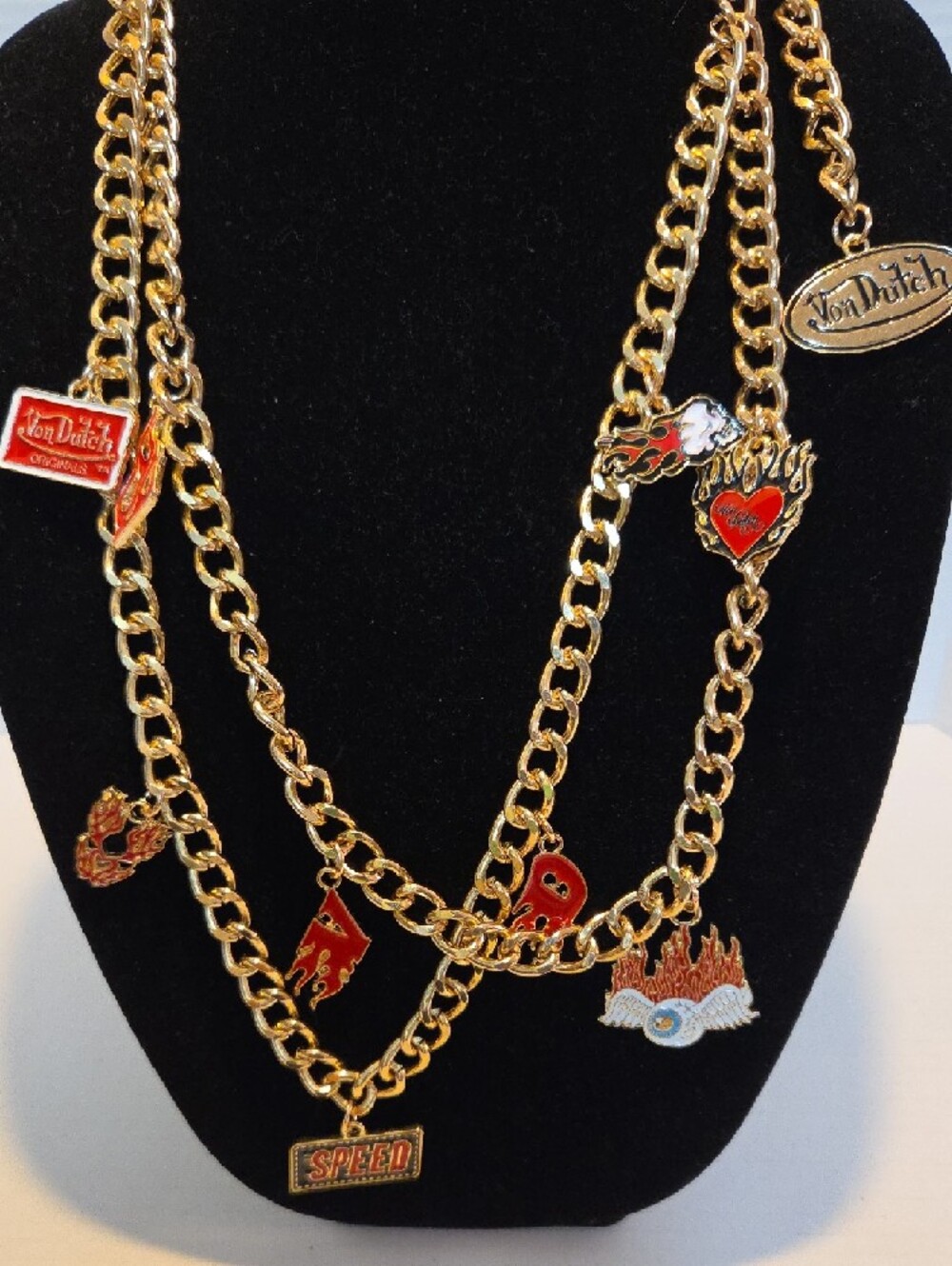 Von Dutch Gold-Tone Multi-Charm Chain Belt - Picture 2 of 5